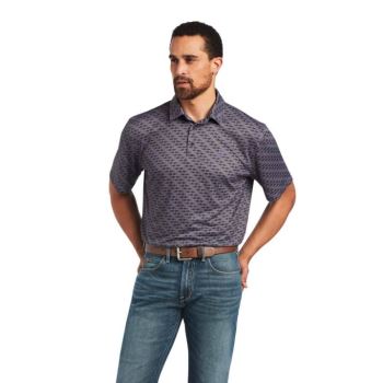 Ariat All Over Print Polo Nine Iron Geo | SXKfY4rj