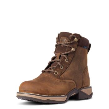 Ariat Anthem Round Toe Lacer Waterproof Boot Rjave | Lg3wReZ7