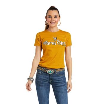 Ariat Ariat Farm Girl Tee Buckhorn Heather | usHcloV0