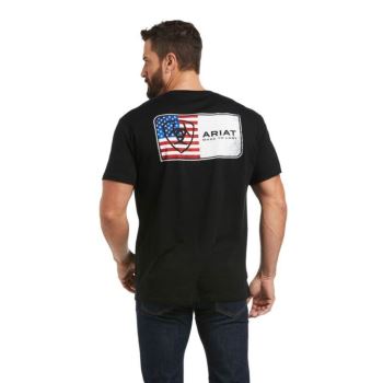 Ariat Ariat Flag T-Shirt Črne | No0CvHwO