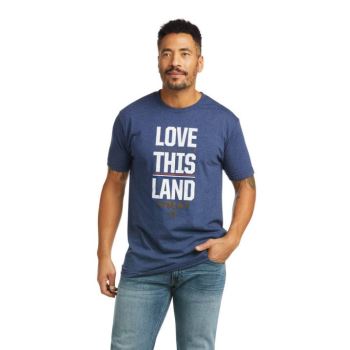 Ariat Ariat Love this Land T-Shirt Temno Modre | fE1w2nw4