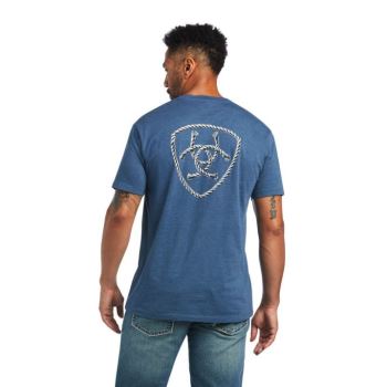 Ariat Ariat Rope Shield T-Shirt Modre | j6pMQn8h