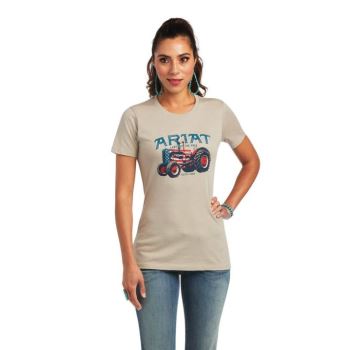 Ariat Ariat Tractor USA T-Shirt Kaki | kDlv7HF0