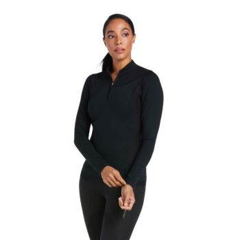 Ariat Ascent 1/4 Zip Baselayer Črne | 6HUnzMNE