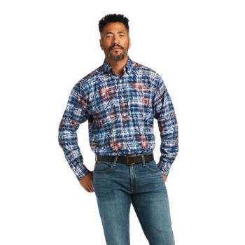 Ariat August Classic Fit Shirt Modre | XvrpSyWh