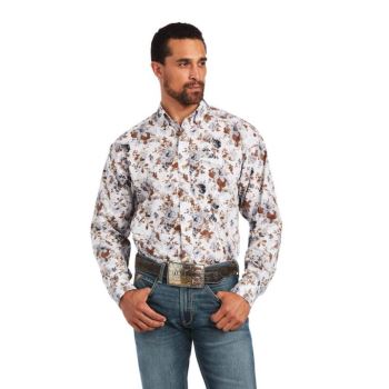 Ariat Bryant Classic Fit Shirt Bele | 9TnOAG0W