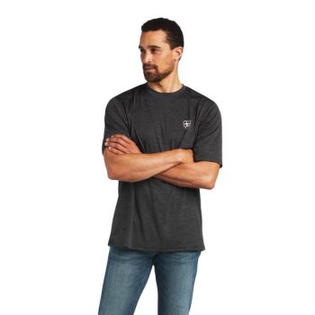 Ariat Charger Vertical Flag Tee Temno Sive | e4CjoFi4