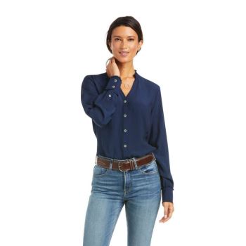 Ariat Clara Blouse Temno Modre | KyuzJzdB