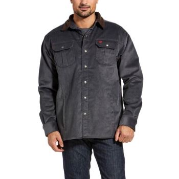 Ariat FR DuraStretch Sherpa-lined Corduroy Shirt Jacket Sive | eFJgmyQb