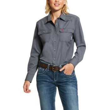 Ariat FR Featherlight Work Shirt Gunmetal | woZT81ER