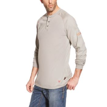 Ariat FR Henley Top Srebrne | 64HzqonP