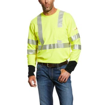 Ariat FR Hi-Vis T-Shirt Rumene | lAHbvzYr