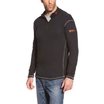 Ariat FR Polartec 1/4 Zip Top Črne | JgAmSeou