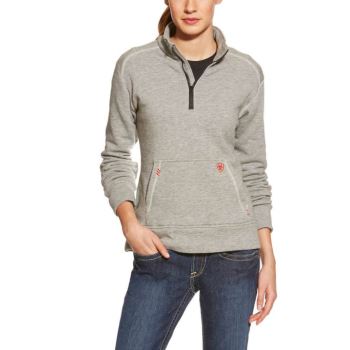 Ariat FR Polartec Fleece 1/4 Zip Top Sive | Ubo7300q