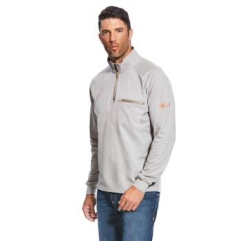 Ariat FR Rev 1/4 Zip Top Srebrne | JE6oGdaR