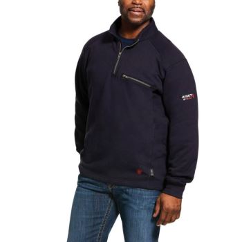 Ariat FR Rev 1/4 Zip Top Temno Modre | BUtS9i0m