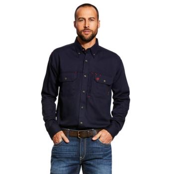 Ariat FR Solid Vent Work Shirt Temno Modre | FUn5q01n