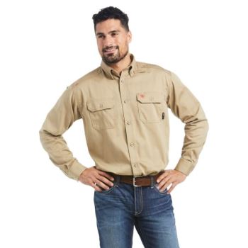 Ariat FR Solid Work Shirt Kaki | FHSPP41e