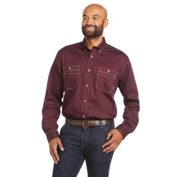 Ariat FR Vented Work Shirt Malbec | ovtxvJcf