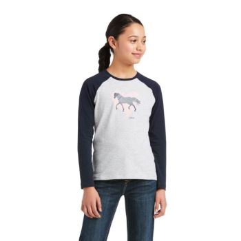 Ariat Heart of My Heart T-Shirt Temno Modre Sive | H4kkfBc5