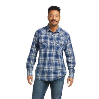 Ariat Hempstead Retro Fit Shirt Indigo | QHLHbiVa