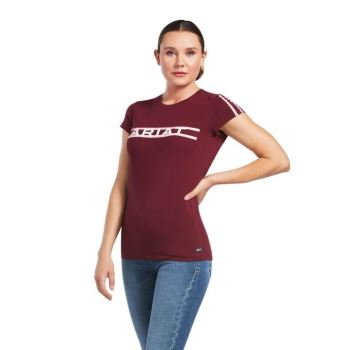 Ariat Logo Lane T-Shirt Zinfandel | swvgn4Ld