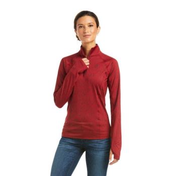 Ariat Lowell 2.0 1/4 Zip Baselayer Rhubarb_doodle | APa1ff2R