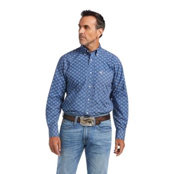 Ariat Qhama Classic Fit Shirt Bright Cobalt | NyF4M0QM