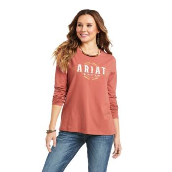 Ariat REAL Logo Flourish T-Shirt Marsala | OHyqpv3E