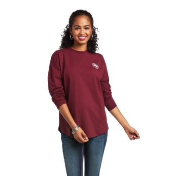 Ariat REAL OVERSIZE Tee Zinfandel | 0uYdYDYf