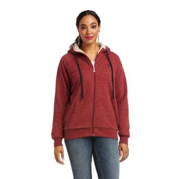 Ariat REAL Sherpa Full Zip Hoodie Rhubarb | oIBqMiZT