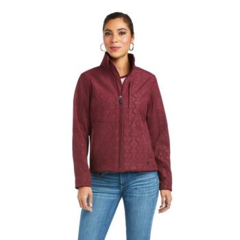 Ariat REAL Softshell Jacket Windsor Wine Embossed | YgTEQR20