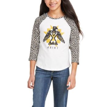 Ariat REAL Thunderbird Baseball Tee Egret | JufzRUoc