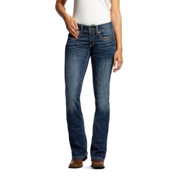 Ariat R.E.A.L. Mid Rise Stretch Entwined Festival Boot Cut Jean Modre | ygJTx5Sf