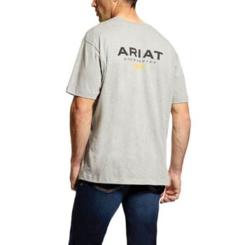 Ariat Rebar Cotton Strong Logo T-Shirt Sive | iJSeQrxz