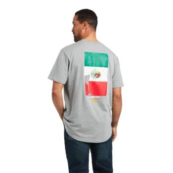 Ariat Rebar Cotton Strong Mexican Pride Grafične T-Shirt Sive | pzCLg8nF