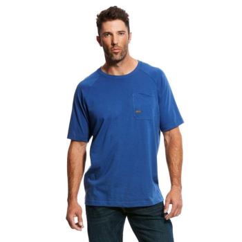 Ariat Rebar Cotton Strong T-Shirt Modre | EdH8tFdC