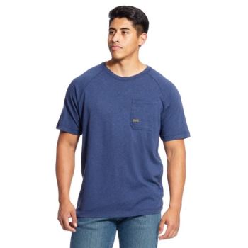 Ariat Rebar Cotton Strong T-Shirt Temno Modre | ZZBIMaYi