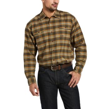 Ariat Rebar Flannel DuraStretch Work Shirt Olivno Zelene | BBznGxSC