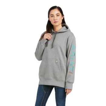 Ariat Rebar Grafične Hoodie Sive | iV47ITag