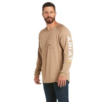 Ariat Rebar Heat Fighter T-Shirt Kaki | weBd10LN