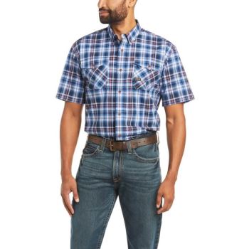 Ariat Rebar Made Tough DuraStretch Work Shirt Cobalt Plaid | FidSSaRm