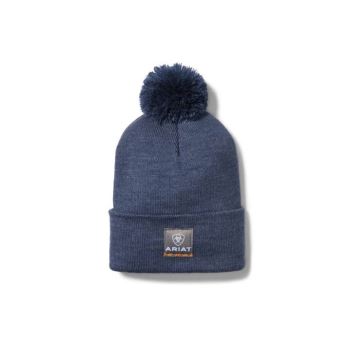 Ariat Rebar Pom Beanie Denim Heather | TEeHB221