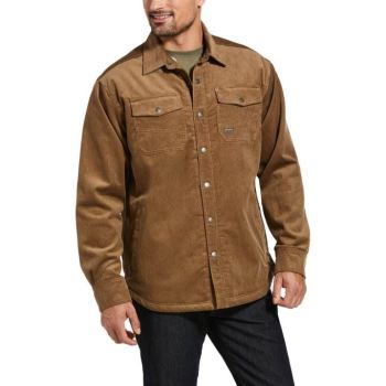 Ariat Rebar Sherpa-lined Corduroy Shirt Jacket Kaki | SdOI71BZ