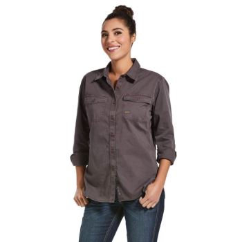 Ariat Rebar Washed Twill Work Shirt Sive | 5JFHKKwW