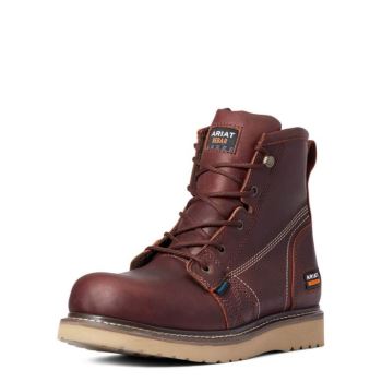 Ariat Rebar Wedge 6" Waterproof Work Boot Bakrene | QjFipKGb