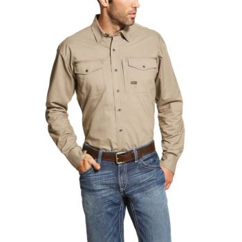 Ariat Rebar Workman Work Shirt Brindle | VLcPNWAv