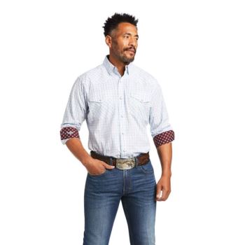 Ariat Relentless Ferric Stretch Classic Fit Snap Shirt Bele | QXhSTsEu