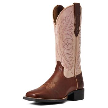 Ariat Round Up Wide Square Toe StretchFit Western Boot Rjave | 6MhcLI4C