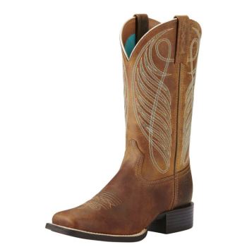 Ariat Round Up Wide Square Toe Western Boot Rjave | 9qSyP25V